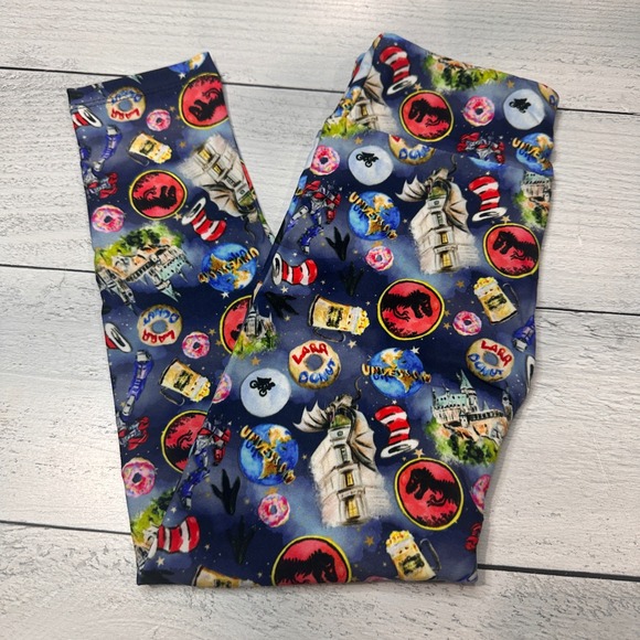 Kids S/M Leggings Bundle Lot of 7 pair Fun Prints Galaxy Dinosaurs Mermaids - Picture 3 of 11